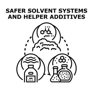 Safer solvent systems developing green chemistry technology Stock Illustration