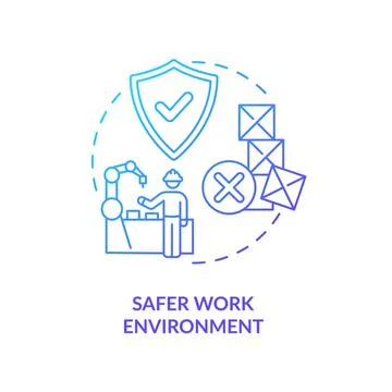 Safer work environment blue gradient icon Stock Illustration