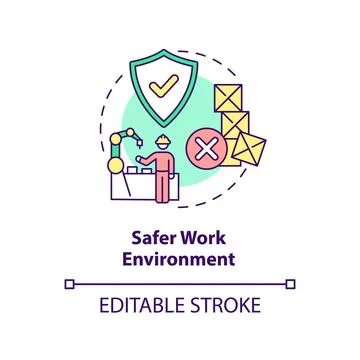 Safer work environment concept icon Stock Illustration