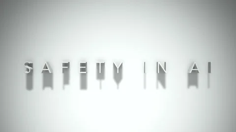 Safety in ai 3D title animation with shadows on a white background Stock Footage 298004529