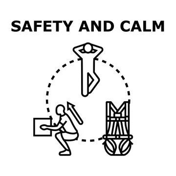 Safety and calm working environment concepts illustration Stock Illustration
