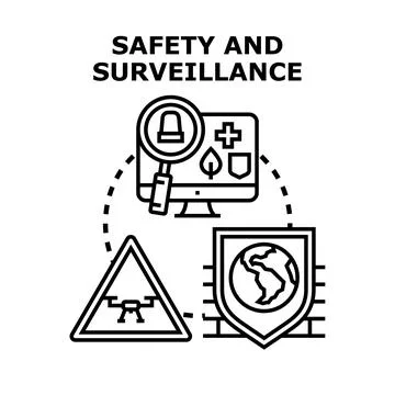 Safety and surveillance concept with security technology Stock Illustration