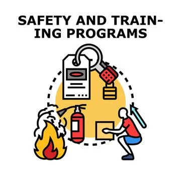 Safety and training programs in business and workspaces Stock Illustration