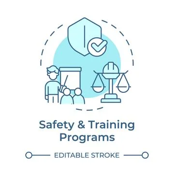 Safety and training programs soft blue concept icon Stock Illustration
