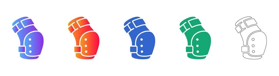 Safety Arm Guard Vector Icon Set Illustrazione stock