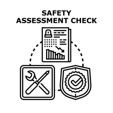Safety assessment check process managing risk control Stock Illustration