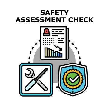 Safety assessment check process managing risk control 库存插图