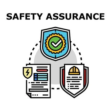 Safety assurance concept with documents and verified quality Stock Illustration