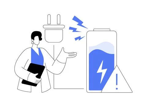 Safety battery abstract concept vector illustration. Ilustración de archivo