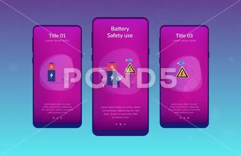 Safety battery app interface template. Illustration #101565420