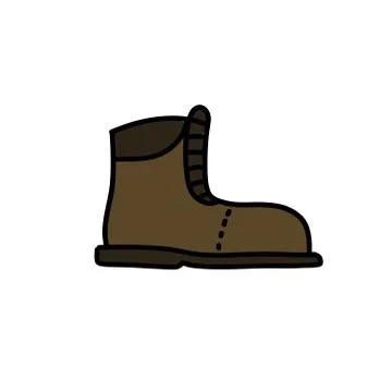 Safety boots doodle icon, vector color illustration Stock Illustration