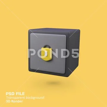 Safety box isolated 3d render icon illustration PSD 템플릿