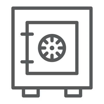 Safety box line icon, safe and security, strongbox sign, vector graphics, a Stock Illustration