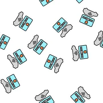 Safety car technology vector seamless pattern Stock Illustration