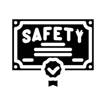 Safety certification glyph icon vector illustration Illustrazione stock