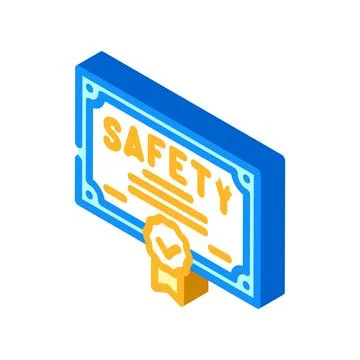 Safety certification isometric icon vector illustration Stock Illustration