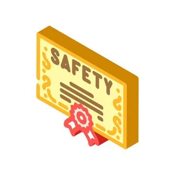 Safety certification isometric icon vector illustration Stock Illustration