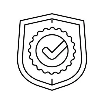 Safety certification line icon vector illustration Stock Illustration