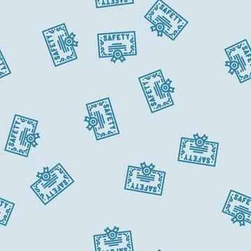 Safety certification line vector seamless pattern Stock Illustration