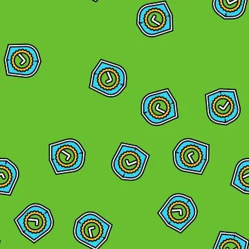 Safety certification vector seamless pattern Stock Illustration