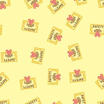 Safety certification vector seamless pattern Stock Illustration