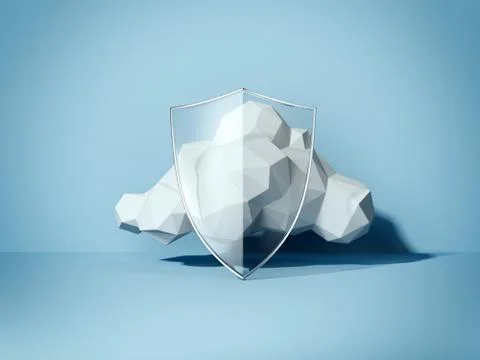 Safety cloud computing concept. 3d rendering Stock Illustration