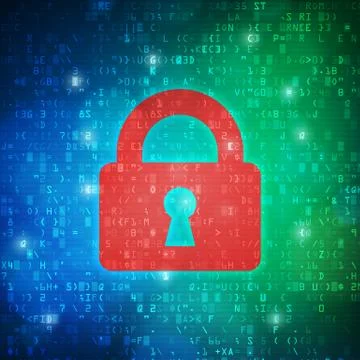 Safety computer digital data code background Stock Illustration