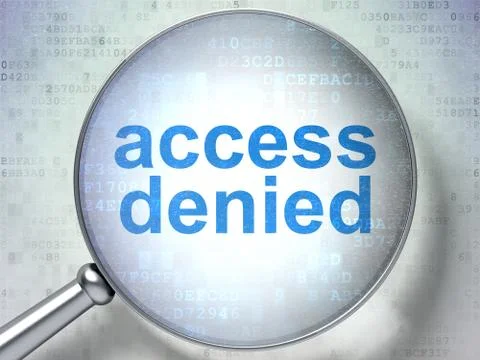 Safety concept: Access Denied with optical glass Stock Illustration