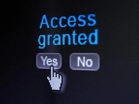 Safety concept: Access Granted on digital computer screen 스톡 일러스트