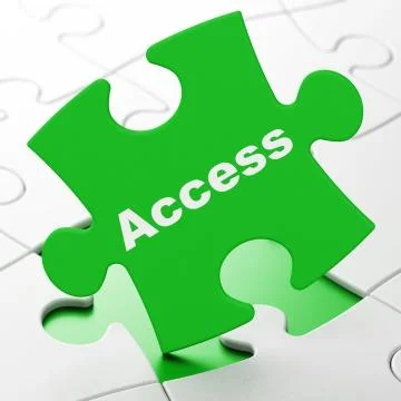 Safety concept: Access on puzzle background Illustrazione stock