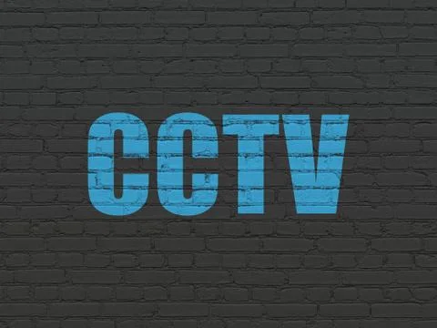 Safety concept: CCTV on wall background Ilustración de archivo