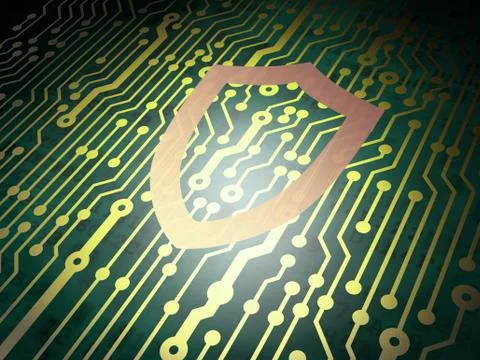 Safety concept: circuit board with Contoured Shield 스톡 일러스트