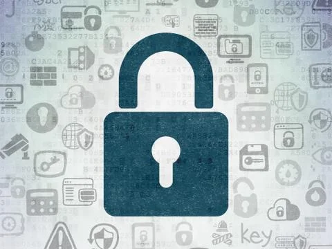 Safety concept: Closed Padlock on Digital Paper background Stock Illustration