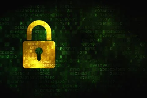 Safety concept: Closed Padlock on digital background Stock Illustration