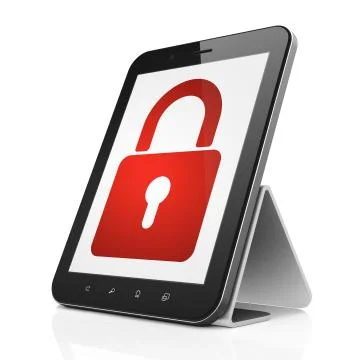 Safety concept: Closed Padlock on tablet pc computer Stock Illustration
