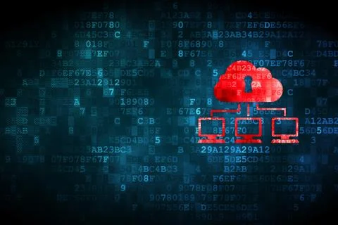 Safety concept: Cloud Network on digital background Stock Illustration