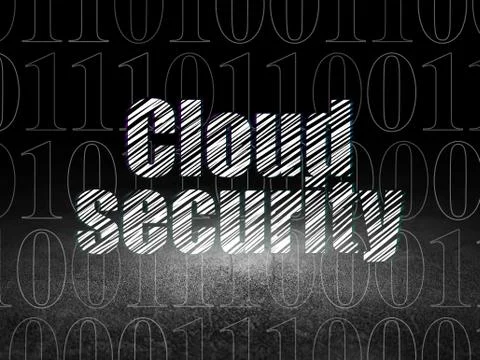 Safety concept: Cloud Security in grunge dark room イラスト素材