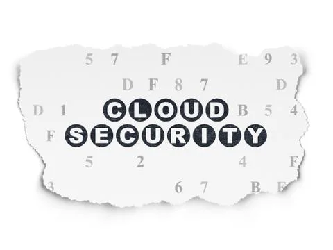 Safety concept: Cloud Security on Torn Paper background イラスト素材