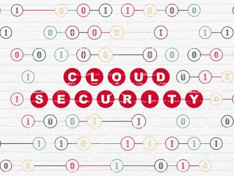 Safety concept: Cloud Security on wall background Illustrazione stock