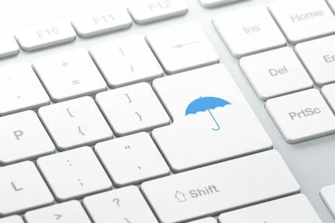 Safety concept: computer keyboard with Umbrella イラスト素材