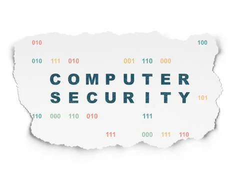 Safety concept: Computer Security on Torn Paper background Ilustración de archivo