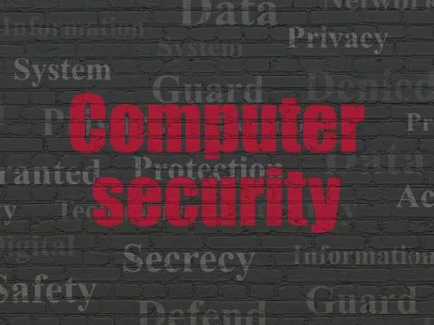 Safety concept: Computer Security on wall background Stock Illustration