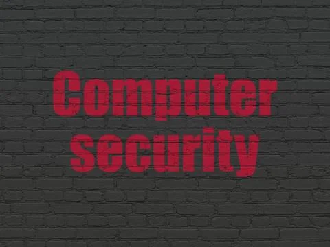 Safety concept: Computer Security on wall background Illustrazione stock