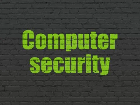 Safety concept: Computer Security on wall background 库存插图