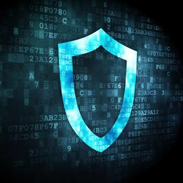 Safety concept: Contoured Shield on digital background 库存插图