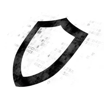 Safety concept: Contoured Shield on Digital background Stock Illustration