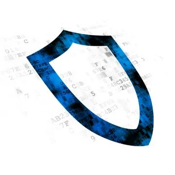 Safety concept: Contoured Shield on Digital background Stock Illustration