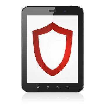 Safety concept: Contoured Shield on tablet pc computer Stock Illustration
