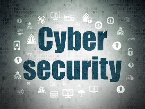 Safety concept: Cyber Security on Digital Data Paper background Stock Illustration