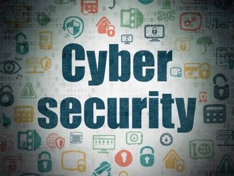 Safety concept: Cyber Security on Digital Data Paper background Illustrazione stock